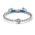 Cerf-volant | Argent & Bleu | Bracelet Charmballa en Cristal de Macramé